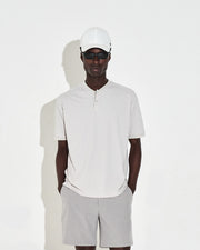 Mock Neck Polo - Grey