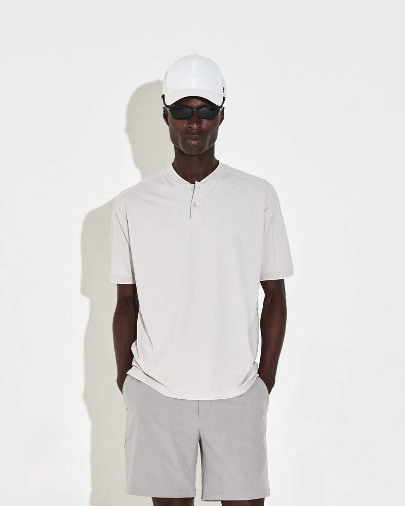 Mock Neck Polo - Grey