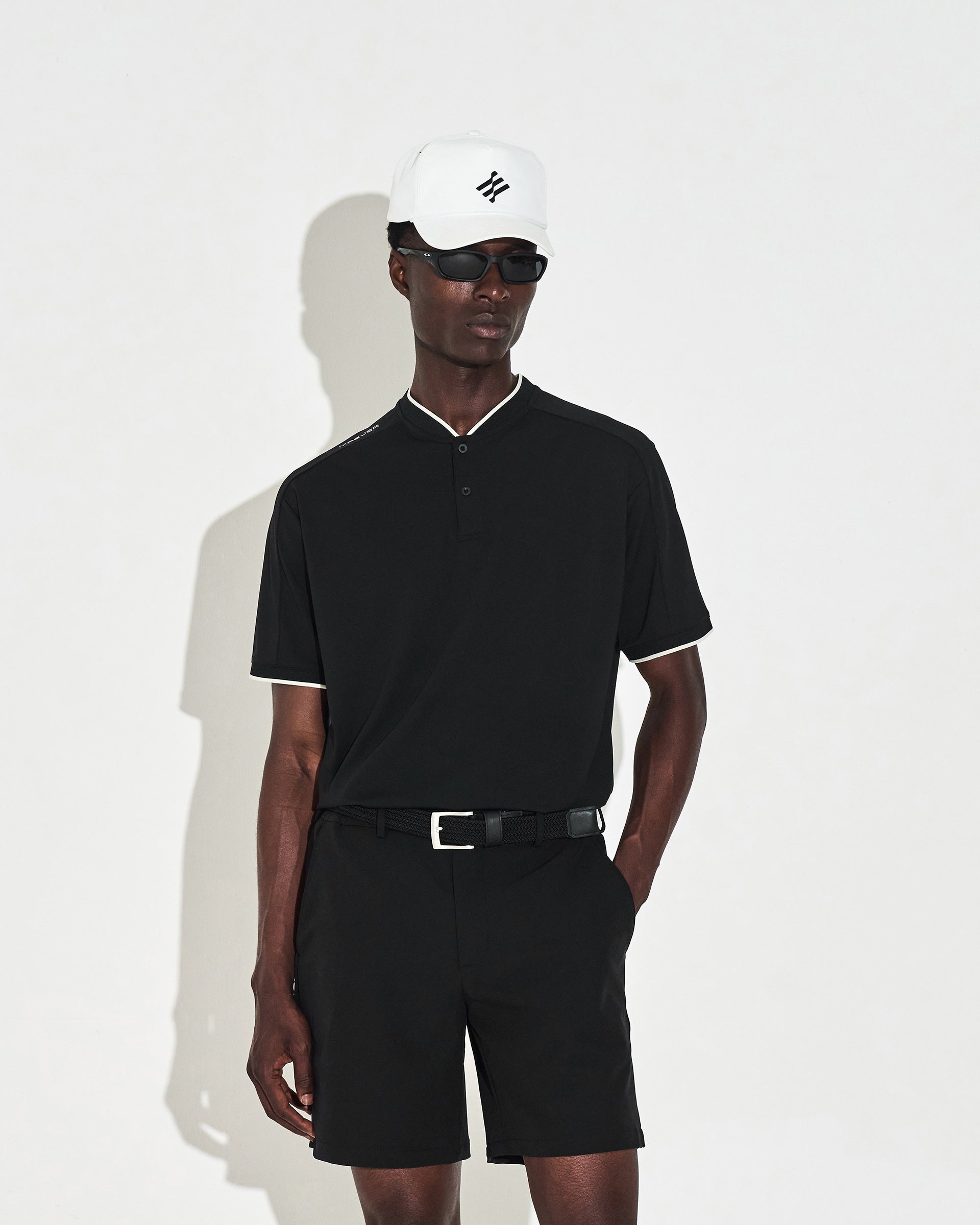 Mock Neck Polo - Black