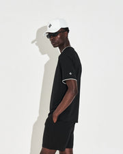 Mock Neck Polo - Black