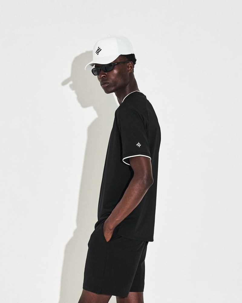 Mock Neck Polo - Black