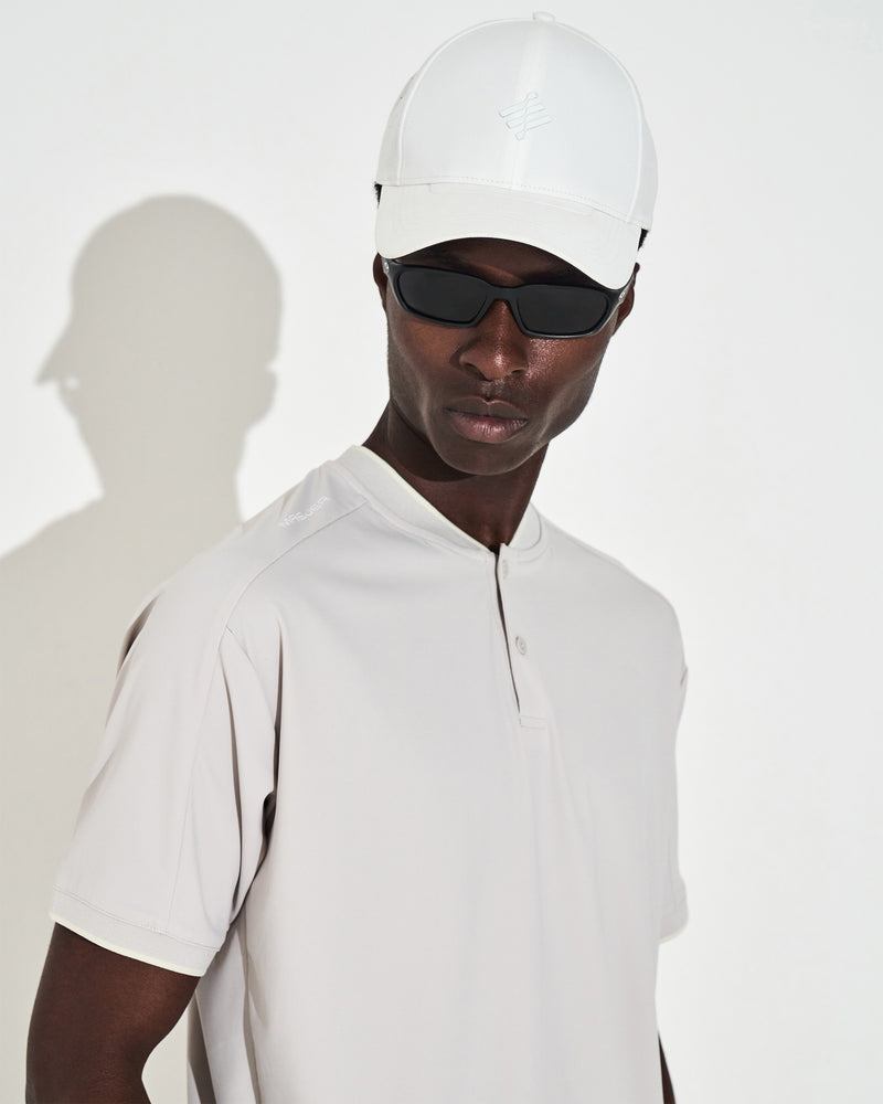 Mock Neck Polo - Grey