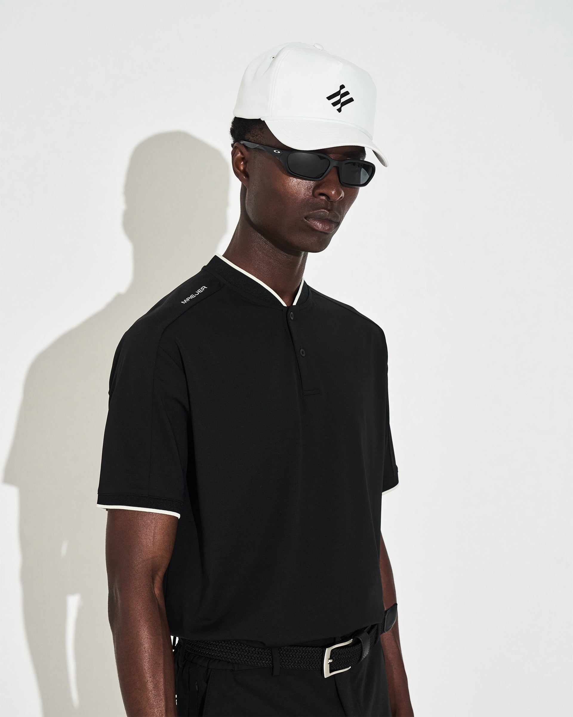 Mock Neck Polo - Black