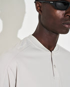 Mock Neck Polo - Grey
