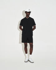 Mock Neck Polo - Black