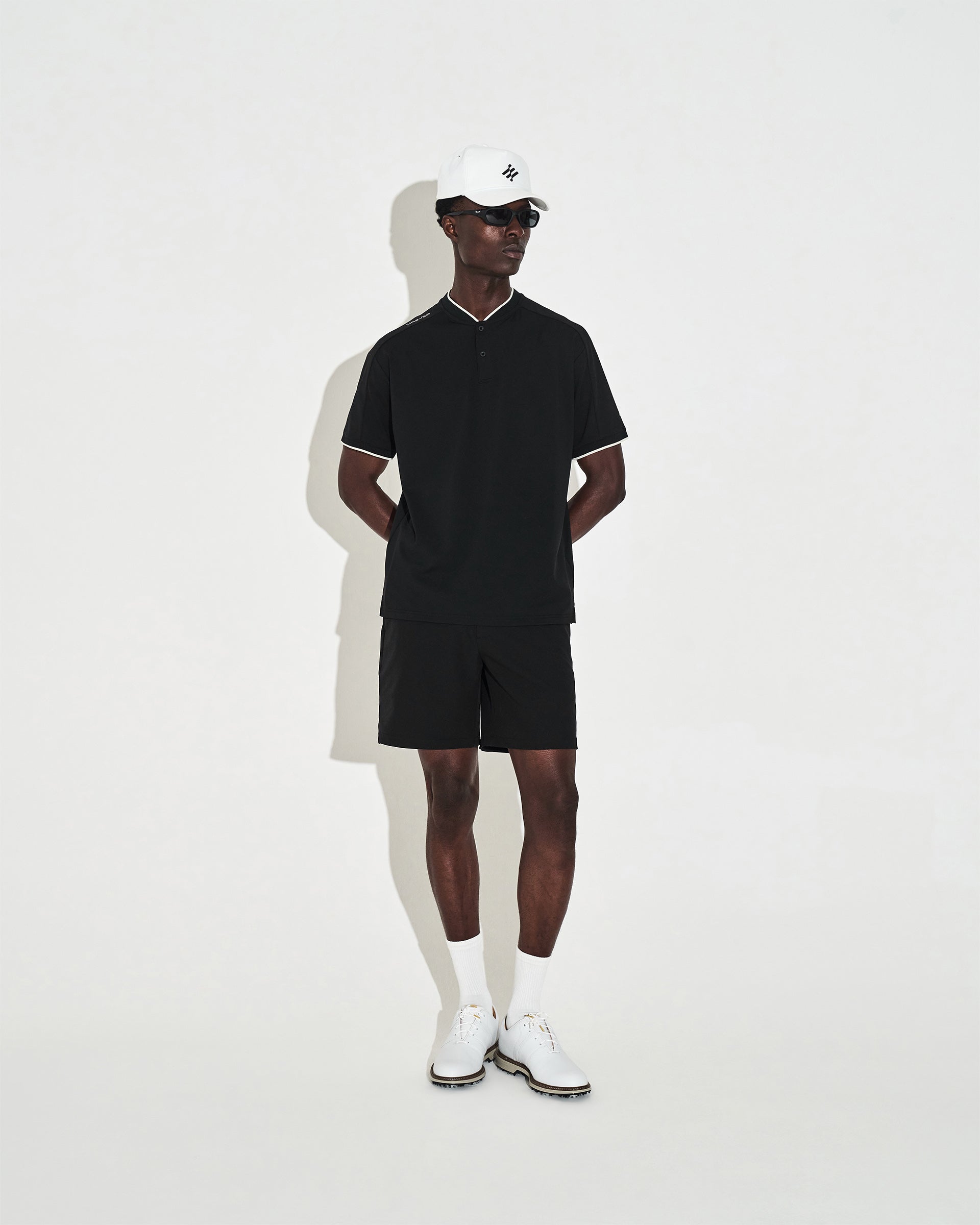 Mock Neck Polo - Black