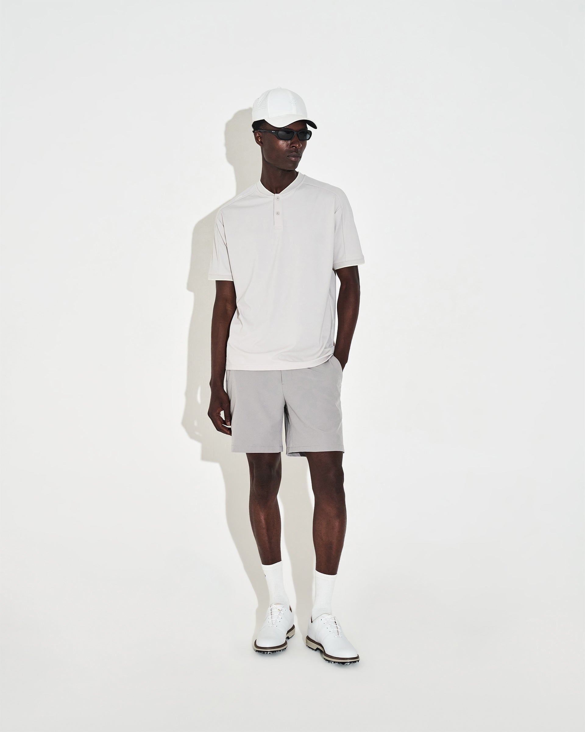 Mock Neck Polo - Grey