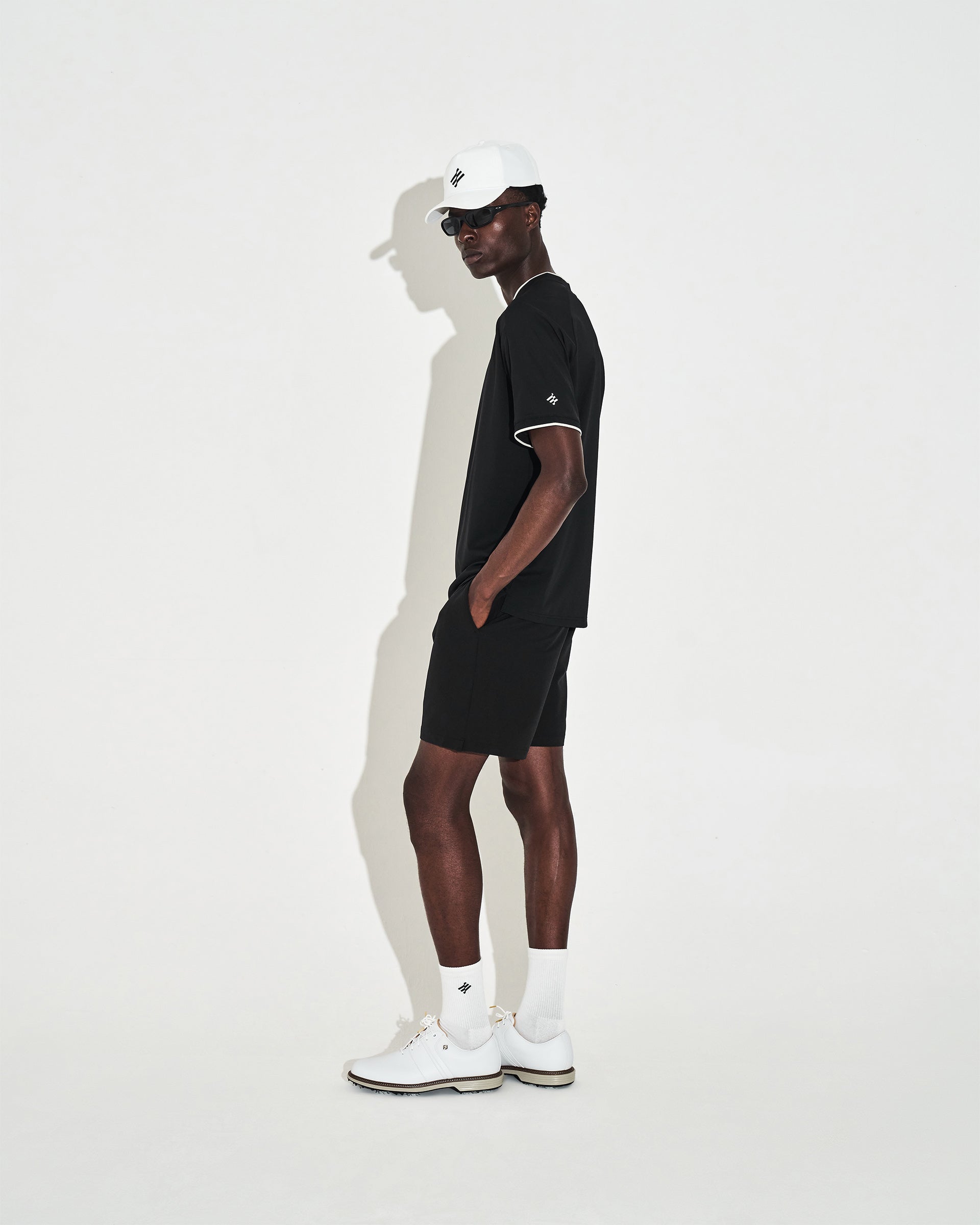 Mock Neck Polo - Black