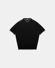 Mock Neck Polo - Black